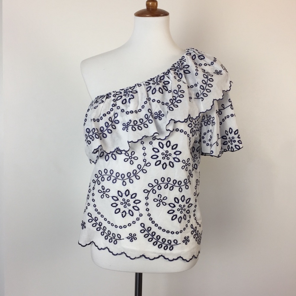 Devlin Judith Eyelet One Shoulder Top